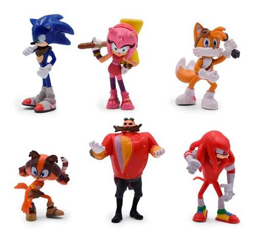 6 Figuras De Sonic. 7 Cms. Pvc. Tails, Dr. Roboti , Knuckles