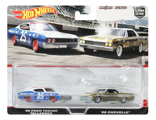 Hot Wheels 2pk 69 Ford Torino Talladega & 66 Chevy Chevelle