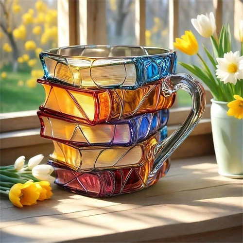 Taza De Café De Libro Pintado En 3d - Tazas De Café De