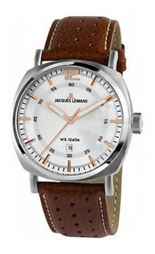 Reloj Jacques Lemans Hombre De Lujo En Cuero