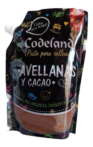 Pasta Relleno Sabor Avellanas Y Cacao Codeland  X 500 Grs