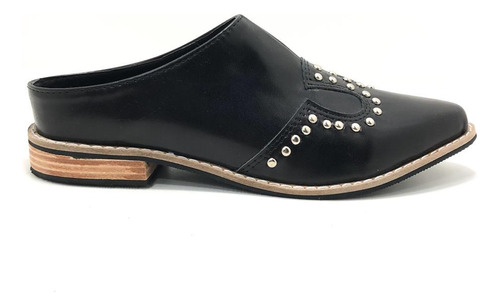 Zapato Mujer Bajo Moda Sueco Texana Tachas Luzio 1975