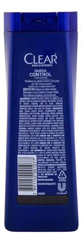 Kit 3 Shampoo Anticaspa Clear Men Queda Control 200ml