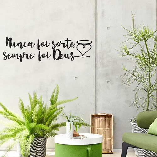Cita de pared: Nunca fue suerte, siempre fue un corazón de Dios, MDF, color negro, marco, color negro