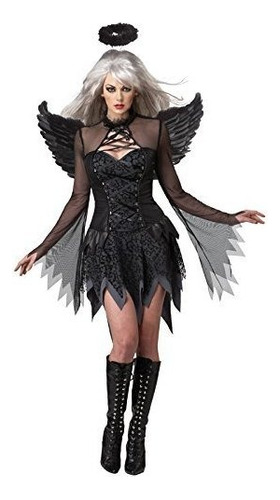 Disfraces De California Fallen Angel Dress, Negro, Traje X-l