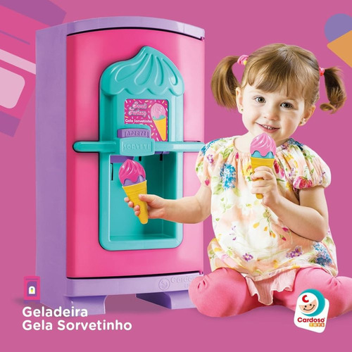 Kit Cozinha Infantil Completa Fogãozinho + Geladeira Menina