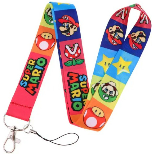 Mario Bros Color Lanyard/cordon Porta Gafete Correa