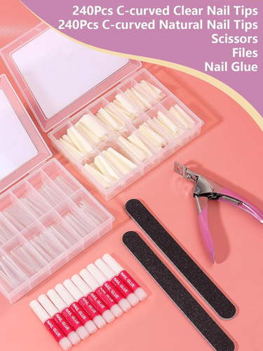 Juego Profesional De 480 Puntas De Uñas De Ataúd Para Uñas A