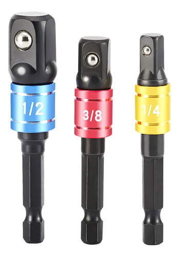 3pcs Impact Grade Driver Sockets Drill Adapter Extensio...