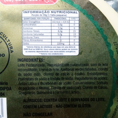 Frios Queijo Mussarela Recheado C Requeijão Azeitona 2 Peças
