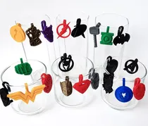 Comprar Identificadores De Vasos Superheroes X12 Un. Impresión 3d