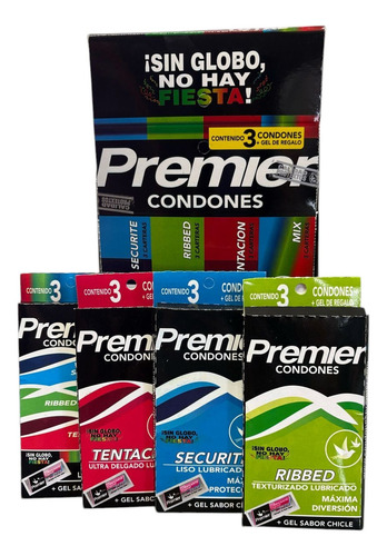 72 Condones Premier Total + 24 Geles Lubricantes De