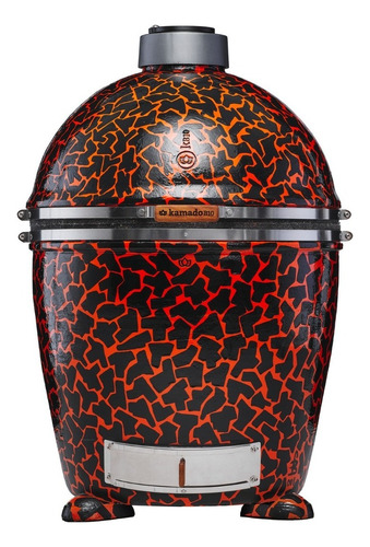 Parrilla Kamado Kb10 Mo Naranja Y Negro Ahumador Grande