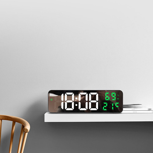 Reloj De Pared Digital Con Pantalla De Temperatura Y Humedad