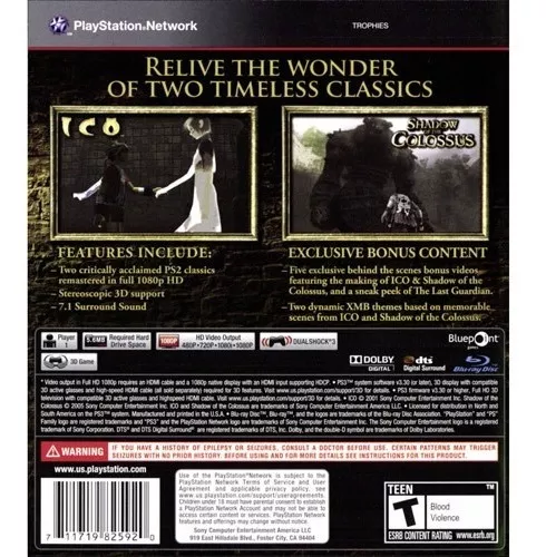 Ico & Shadow Of The Colossus para PS3 - Sony - Jogos de Ação - Magazine  Luiza