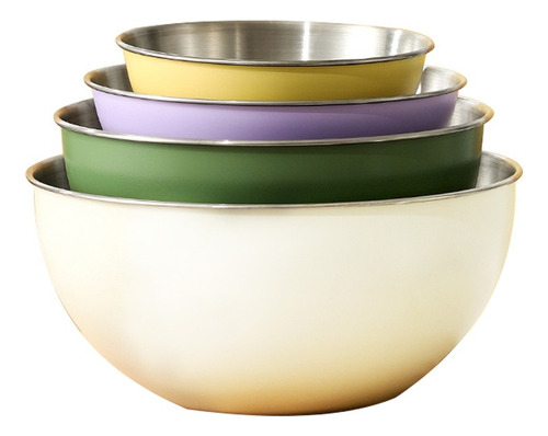 Bowls Mezcladores Tazon De Acero Inoxidable Cocina 4 Piezas