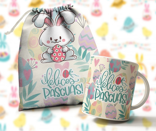 Plantillas Para Sublimar Tazas Y Bolsitas Pascuas Combo #3