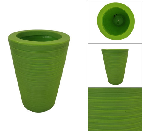 Imagen 2 de 3 de Maceta Minimalista Cilíndrica Mejor Que Fibra De Vidrio .130 Color Verde Claro