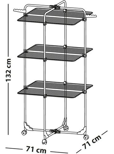 Imagen 3 de 10 de Tender Vertical Plegable Tendedero De Ropa Pie Gimi Italiano