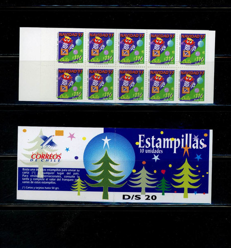 Sellos Postales De Chile. Navidad '97. Sellos Clip Ds. Nº 20