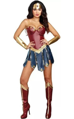 Disfraz De Cosplay De Wonder Woman Para Adulto, 6 Unidades