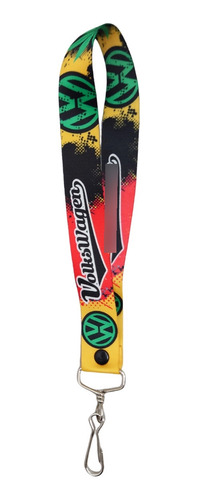 Cinta Lanyards Llaves Vw Marihuana Logo Azul 29.5 Cm Autos