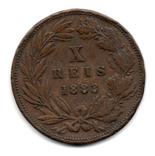 Portugal Moneda 10 Reis Año 1883 Km#526