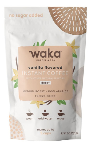 Waka Premium - Cafe Instantaneo Con Sabor A Vainilla Descafe