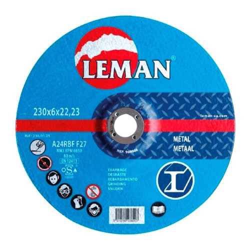 Disco Desbaste Metal Leman 180x6,0x22,23mm