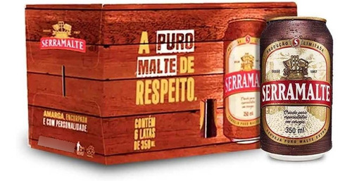 Cerveja Serra Malte Puro Malte Extra Pilsen 350ml 6 Unidades