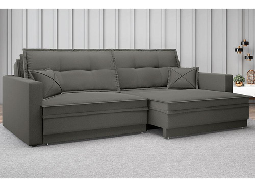 Sofá sin caja retráctil y reclinable Astro de 2 m, color gris