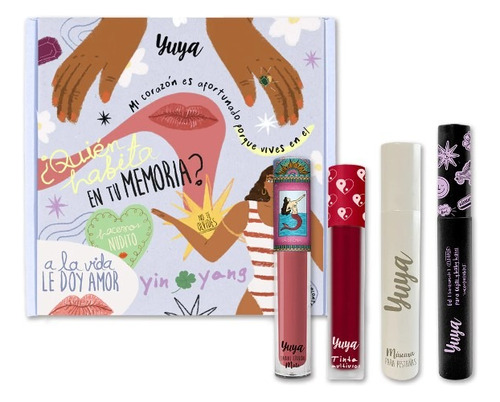 Set De Regalo Yuya Labial Tinta Máscara Y Gel Fijador