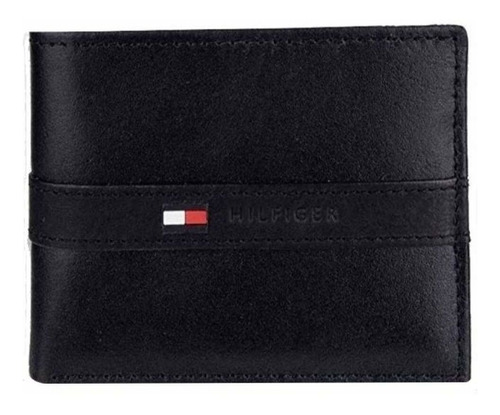 Billetera Tommy Hilfiger 31TL22X062 color black de cuero - 8.9cm x 11.4cm x 1.27cm