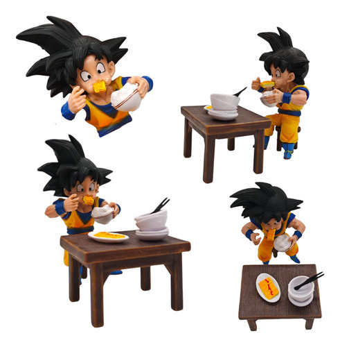 Set 5 Figuras Goku Vegeta Comiendo Dragon Ball Z