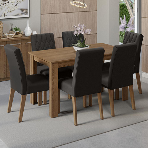 Mesa De Comedor Con Mesa Y 6 Sillas Madesa Allegro Mn 01