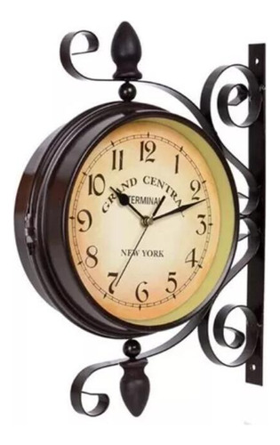 Reloj De Pared Vintage Con Decoración De La Estación De Tren
