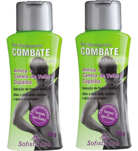  2 Gel Massageador Combate Arnica + Canela De Velho + Copaiba