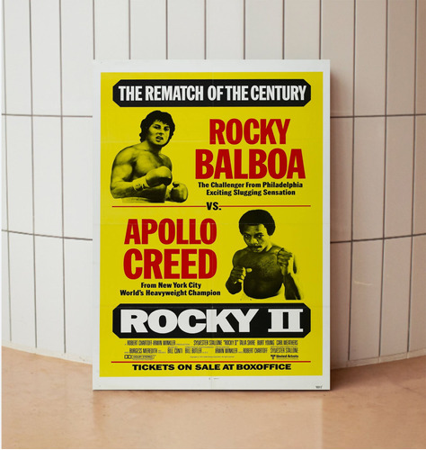 Cuadro Rocky Balboa Vs Apollo Creed Lamina C/ Bastidor 27x42
