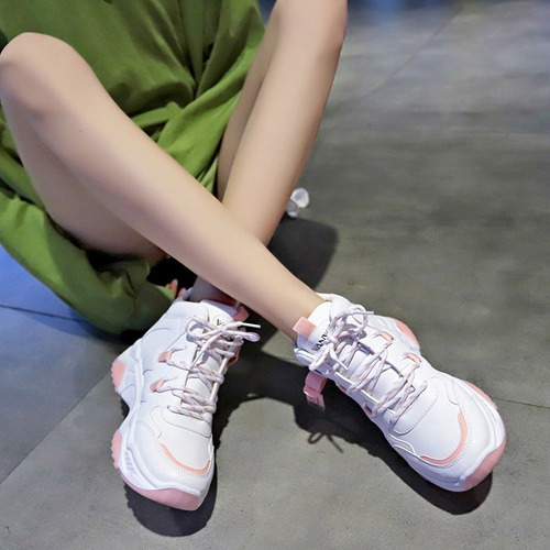 Sepatu Sneakers Deporte Moda Casual Gaya Corea Transpirable 