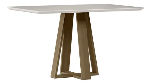 Mesa Jantar 135x80 C/ Vidro 3mm Lectus S/cadeira-amendoa-off