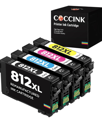 Kit Cartuchos Generic Epson 812 Xl Coccink Wf 7840 7820 7310 (Reacondicionado)