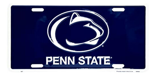Placa De Auto De Metal En Relieve De Penn State (fondo Azul)