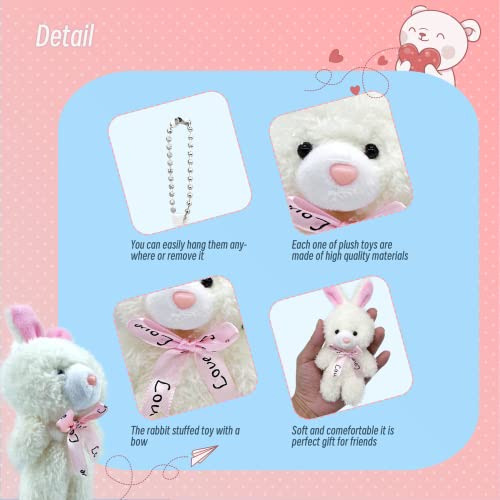 12 Pcs Conejo Peluche Pequeño Blanco, 5 Pulgadas Lindos Min