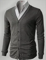 Comprar H2h Chaquetas De Punto Slim Casual Vneck Basico Boton De Man