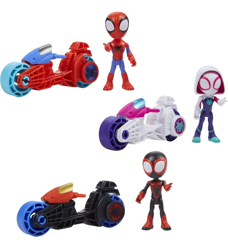 Figura Muñeco Spidey Amazing Friends Con Moto Hasbro