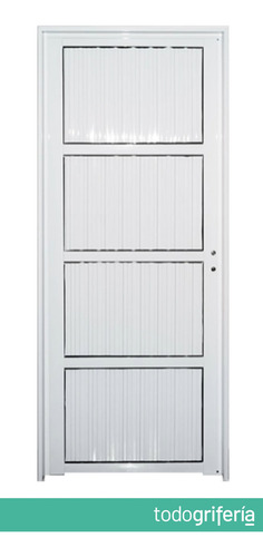 Puerta Exterior Ciega Aluminio Acanalado Herfasa 80 I Blanco