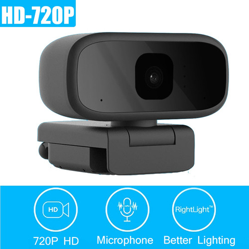 Câmara Webcam Usb Pc Hd720p Mic 360° Áudio De Vídeo Ajus