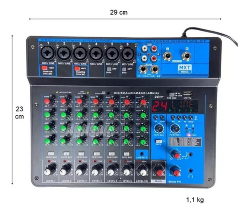 Mesa Som Mxt Mx-8t 8 Canais Efx Usb Bluetooth Pc Interface
