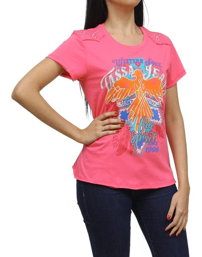 Blusa Feminina Estampada Rosa Tassa 32110