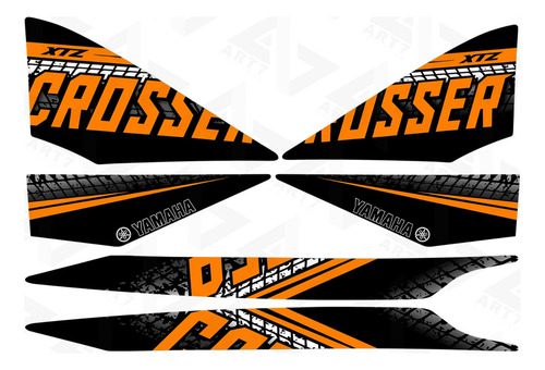 Kit de pegatinas para correa de moto Yamaha Crosser Xtz 150, color negro y naranja